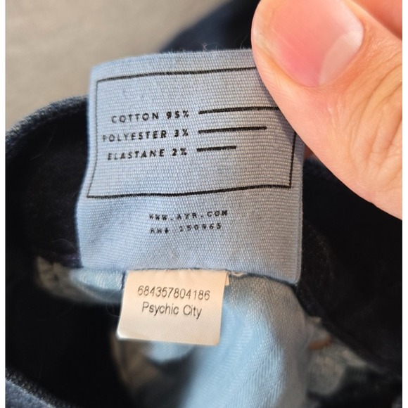 AYR The Riser Jeans Womens Size 26 Blue Dark Wash Raw Hem Stretch‎ Denim Fray - Picture 6 of 11